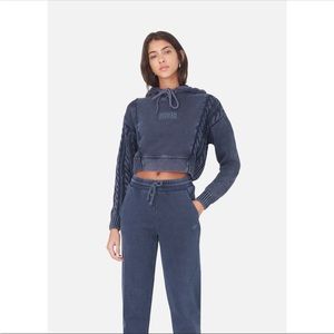 Kith Sierra Cropped Hoodie - Navy Small